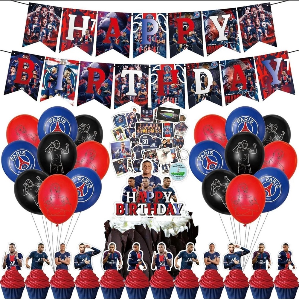 Kylian Mbappé theme Birthday supply decorations